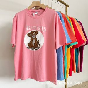 Summer New Women's Short Sleeve T-Shirt Korean Version Large Size Loose Women's Half Sleeve Crew Neck T-Shirt Stalls Source 1688