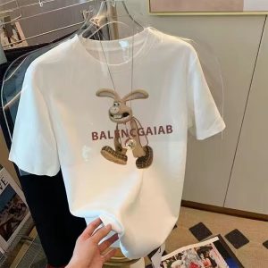 2025 new T-shirt women's short-sleeved crew neck Korean version loose plus size versatile ins trendy summer women's white half-sleeved top