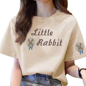Wholesale Cotton Short Sleeve T-Shirt Women's 2025 Summer New Loose Plus Size Half Sleeve Crew Neck Couple Casual Top Tide