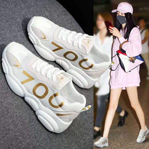 Genuine leather breathable dad shoes women's 2025 summer new mesh sneakers couple versatile student casual shoes women's shoes - Image 3