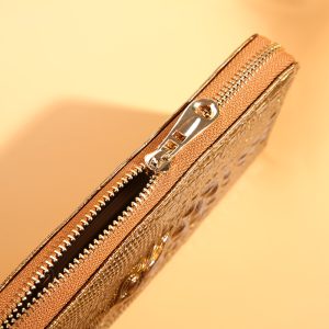 Single pull crocodile head wallet women's wallet large capacity mobile phone clutch one piece drop shipping long zipper bag