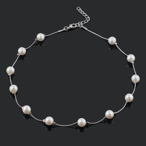 Korean version of jewelry accessories decoration versatile lady multiple pearl necklace female small fresh long sweater chain