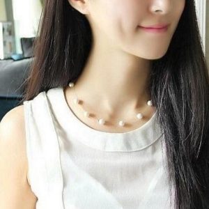 Korean version of jewelry accessories decoration versatile lady multiple pearl necklace female small fresh long sweater chain