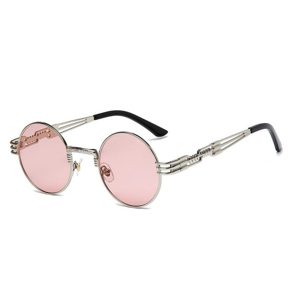 Classic European and American metalpunk sunglasses women's retro cutout glasses men's round trendy sunglasses wholesale - Image 4