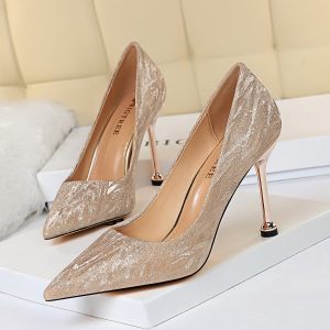 0755-6 European and American style versatile women's shoes, bridesmaid shoes, wedding shoes, high heels, shallow pointed toe, sexy nightclub, thin women's single shoes