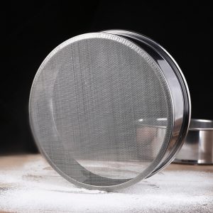 Baking Tools Kitchen Stainless Steel Flour Sieve Hand Held Round Flour Sieve 40 Mesh Fine Flour Sieve Mesh Sieve Sive