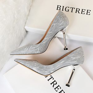 0755-6 European and American style versatile women's shoes, bridesmaid shoes, wedding shoes, high heels, shallow pointed toe, sexy nightclub, thin women's single shoes