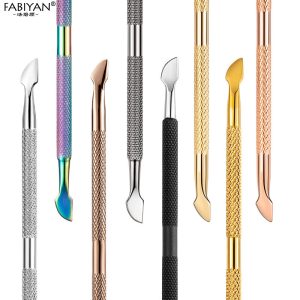 Cross-border nail art steel push dead skin push stainless steel double-ended nail removal planer color titanium nail file nail removal dead skin removal tool