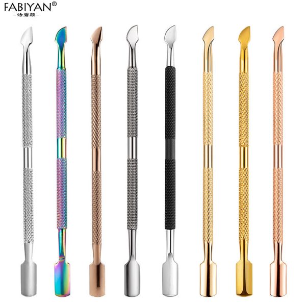 Cross-border nail art steel push dead skin push stainless steel double-ended nail removal planer color titanium nail file nail removal dead skin removal tool
