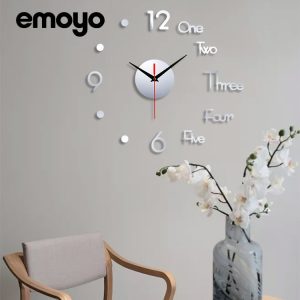 Modern minimalist fashion mute creative wall clock living room decoration mirror household acrylic quartz diy clock