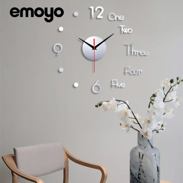 Modern minimalist fashion mute creative wall clock living room decoration mirror household acrylic quartz diy clock - Image 2