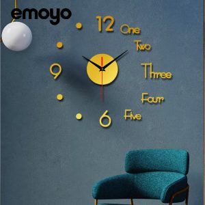 Modern minimalist fashion mute creative wall clock living room decoration mirror household acrylic quartz diy clock