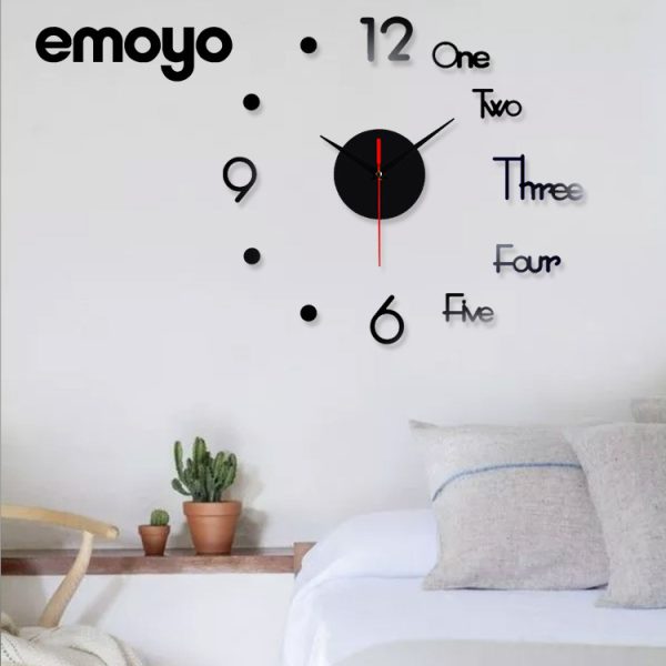 Modern minimalist fashion mute creative wall clock living room decoration mirror household acrylic quartz diy clock - Image 4