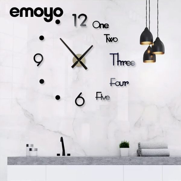 Modern minimalist fashion mute creative wall clock living room decoration mirror household acrylic quartz diy clock