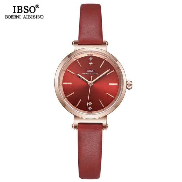 IBSO New Little Fresh Student Leather Belt Quartz Qiaoshang Korean Version Women's Watch - Image 3