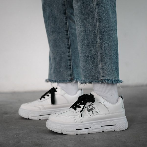 Thick-soled white shoes female student Korean version 2021 spring new sports height-enhancing shoes trend casual dad shoes are comfortable - Image 2
