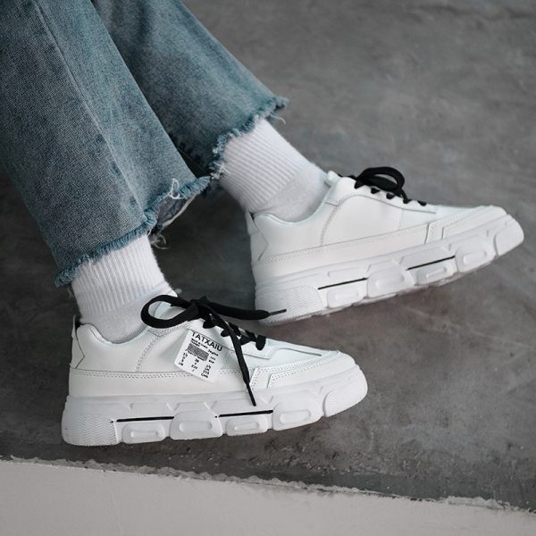 Thick-soled white shoes female student Korean version 2021 spring new sports height-enhancing shoes trend casual dad shoes are comfortable - Image 3