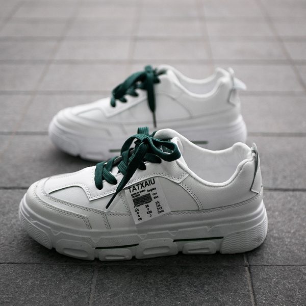 Thick-soled white shoes female student Korean version 2021 spring new sports height-enhancing shoes trend casual dad shoes are comfortable