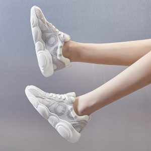 Genuine leather breathable dad shoes women's 2025 summer new mesh sneakers couple versatile student casual shoes women's shoes