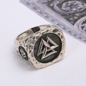 Europe and the United States new Nordic Viking signature ancient silver ring men's male finger jewelry