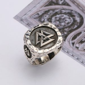 Europe and the United States new Nordic Viking signature ancient silver ring men's male finger jewelry