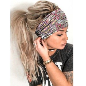 European and American cross-border new personality printing yoga sports wide headband washing face ladies headband headwear wholesale spot