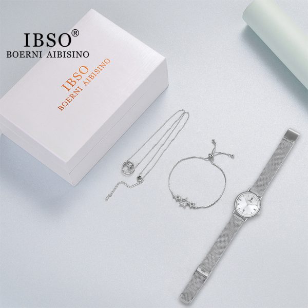 3628SXX IBSO Set: Three Star Bracelets, Necklaces, Watch Sets, Upscale Ladies Gift Box, Street Stall Watches