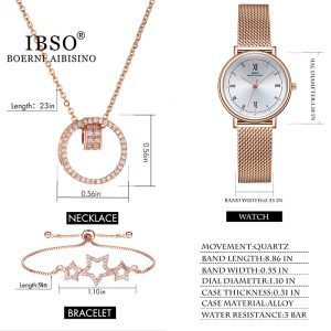 3628SXX IBSO Set: Three Star Bracelets, Necklaces, Watch Sets, Upscale Ladies Gift Box, Street Stall Watches