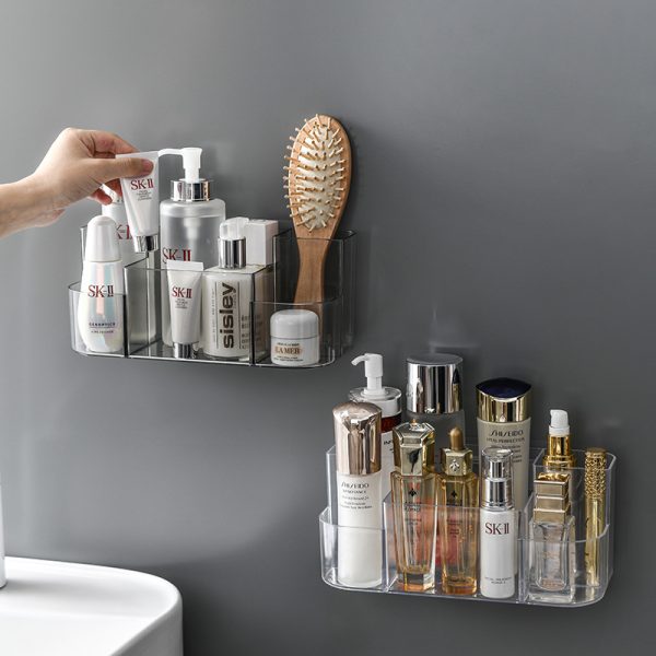 Plastic wall mounted cosmetic storage box home bathroom free toilet compartment toiletry rack - Image 2