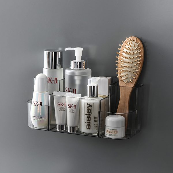 Plastic wall mounted cosmetic storage box home bathroom free toilet compartment toiletry rack - Image 3