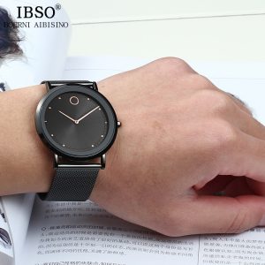 IBSO watch men's waterproof belt fashion trend Korean version student male accurate walking quartz watch 8160