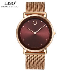 IBSO watch men's waterproof belt fashion trend Korean version student male accurate walking quartz watch 8160
