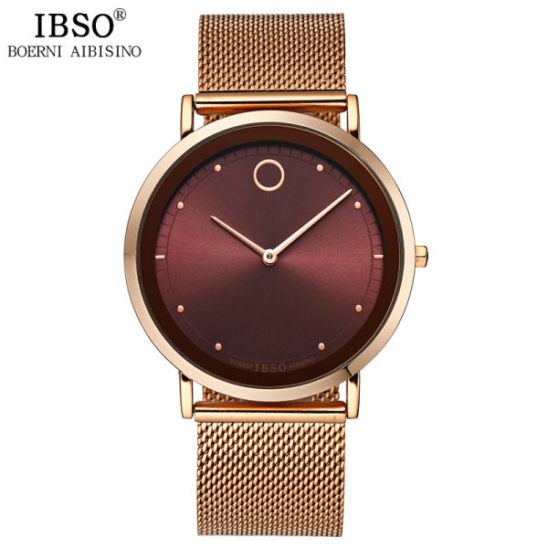IBSO watch men's waterproof belt fashion trend Korean version student male accurate walking quartz watch 8160 - Image 5