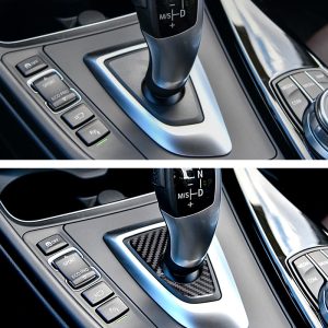 Suitable for BMW new 3 Series 320i F30 interior modification true carbon fiber gear seat decoration sticker auto parts