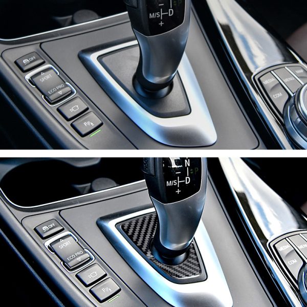 Suitable for BMW new 3 Series 320i F30 interior modification true carbon fiber gear seat decoration sticker auto parts - Image 3