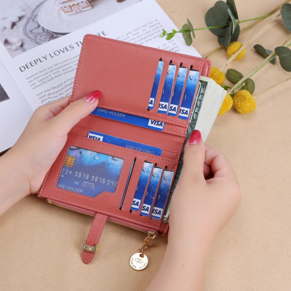 Wallet women's Korean version large-capacity mid-length clutch bag is versatile, simple zipper buckle card holder - Image 4