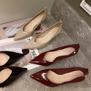 955-8 patent leather pointed heels women's wine glasses and single shoes women's professional office business women's shoes