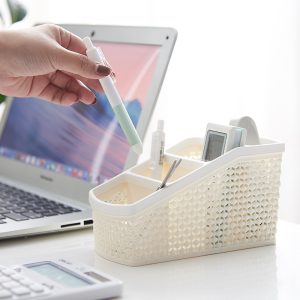 Creative four-grid TV remote control storage boxSimple multi-functional desktop sundries makeup student stationery organizer box