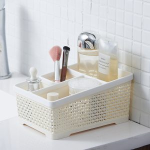 Creative four-grid TV remote control storage boxSimple multi-functional desktop sundries makeup student stationery organizer box