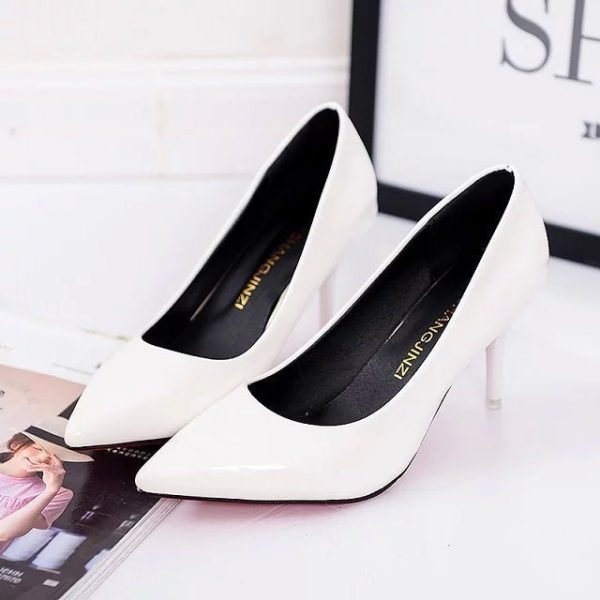 Y foreign trade ladies high heels fashion comfortable solid color casual shallow office 42 large size new high heels - Image 5