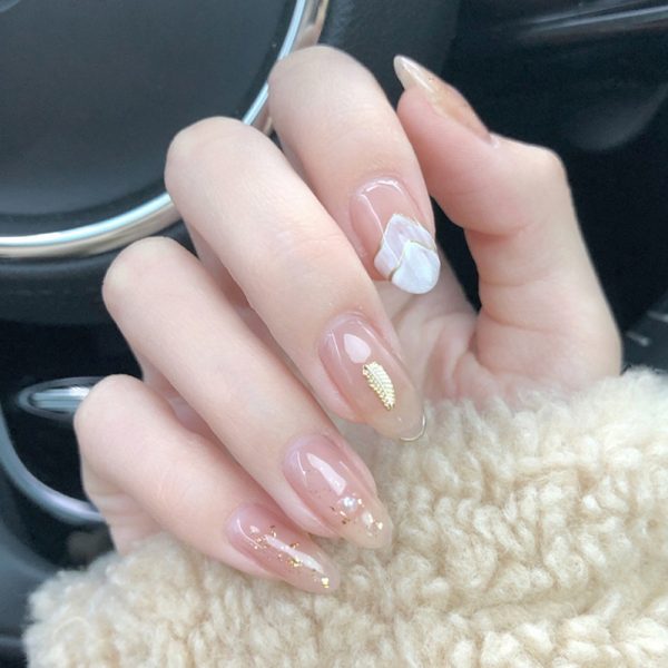 Internet celebrity nail art ultra-thin non-marking nail sheet full half paste non-engraving French nail patch scrub ladder extension nail sheet - Image 4