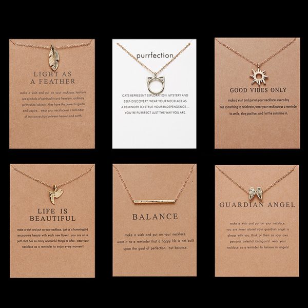 Cross-border popular paper card small necklace series Sun butterfly animal pearl necklace women's European and American fashion clavicle chain