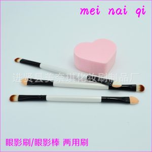 Minaiki wooden handle double-ended brush OPP bag double-ended makeup brush is available for manufacturer sales