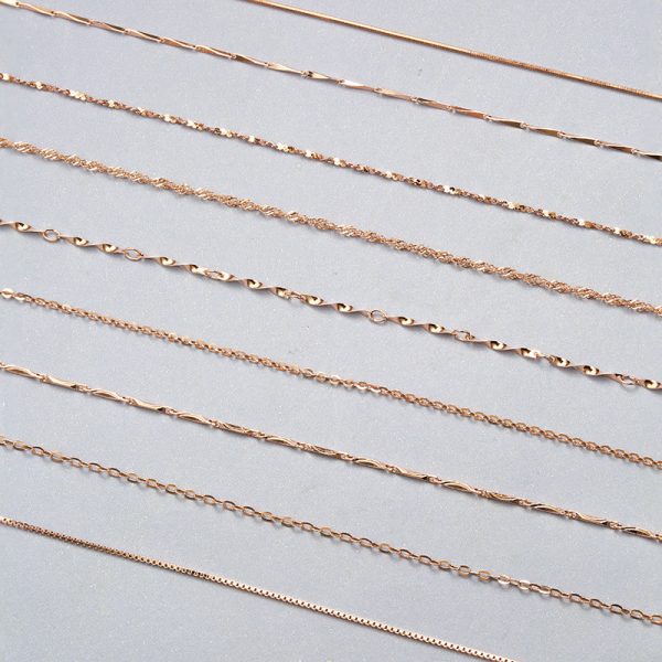 S925 sterling silver necklace female gold-plated necklace box chain, snake bone chain, O-word chain, clavicle chain, silver chain jewelry wholesale - Image 4