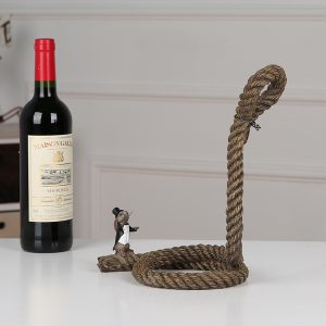 Qipin House European creative suspension rope red wine rack ornaments wine cabinet decorations resin wholesale