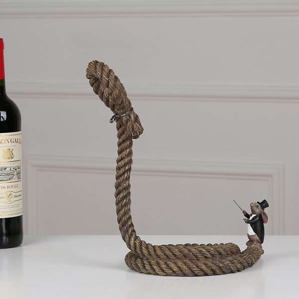 Qipin House European creative suspension rope red wine rack ornaments wine cabinet decorations resin wholesale - Image 3