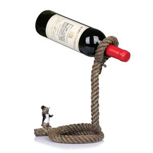 Qipin House European creative suspension rope red wine rack ornaments wine cabinet decorations resin wholesale