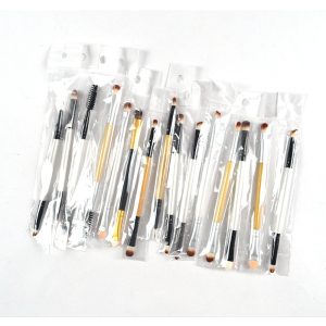Minaiki wooden handle double-ended brush OPP bag double-ended makeup brush is available for manufacturer sales