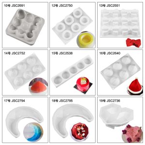 Cross-border hot selling silicone cake mold mousse fruit Christmas diamond heart shaped cake baking mold set tool