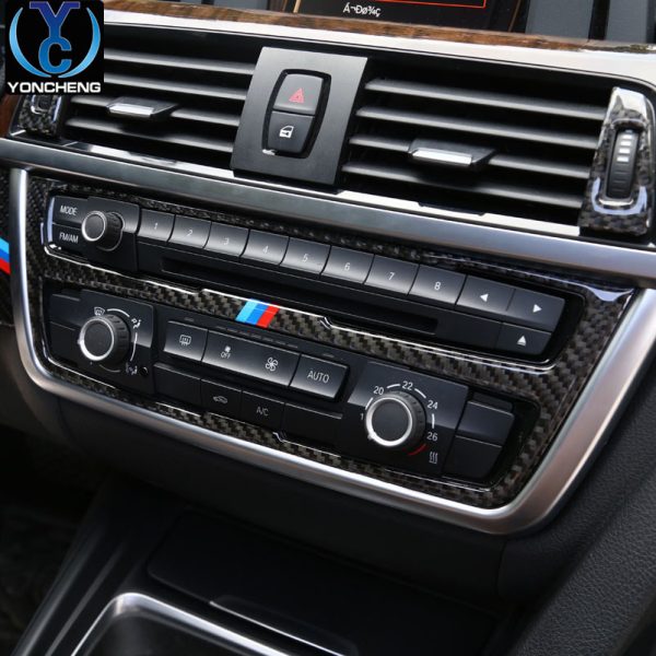Suitable for BMW 3 Series 320i interior modification F30F34 accessories GT4 series carbon fiber central control panel decorative sticker - Image 3
